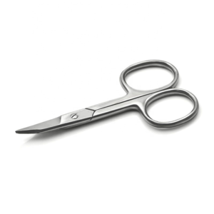 Ciseaux à ongles professionnels en acier inoxydable argenté, courbés, de précision, pour manucure et soin des ongles - Product Image 1