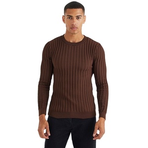 Camisetas de Manga Larga para Hombre, Diseño de Canalé de Alta Calidad, Corte Regular, Estilo Casual Personalizado, 100% Algodón Transpirable - Product Image 1