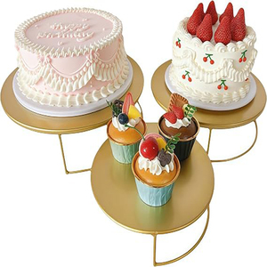 Set of 3 Pcs Half-circle Nesting Metal Cake Stand Set Dessert <b>Table</b> Display Perfect for Baby Shower Weddings <b>Birthday</b> Cake stand - Product Image 5