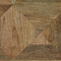 Table basse contemporaine en bois de manguier massif avec motif géométrique et dessus en bois pour le salon, la maison et le bureau
