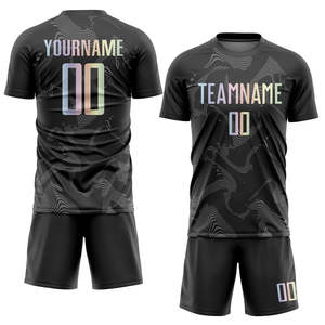 ชุดฟุตบอลแบบกำหนดเองได้ 100% โพลีเอสเตอร์ ชุดเสื้อและกางเกงขาสั้นทีม สไตล์สปอร์ต ออกแบบชื่อและหมายเลขได้ตามต้องการ ชุดกีฬา - Product Image 1