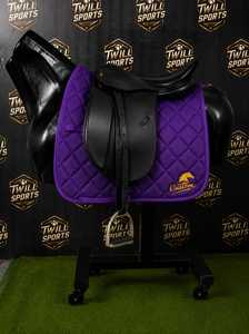 Custom Purple Quilted Horse Saddle Pad Front Logo Velcro Closure Unisex 140g Woven Fabric Digital Printed Customize Material - Product Image 6