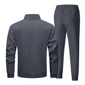 Chándal de Hombre de Color Sólido con Cremallera Completa, Cuello Alto, Manga Larga, Transpirable, Informal, para Otoño, Corte Regular, Material de Poliéster - Product Image 2