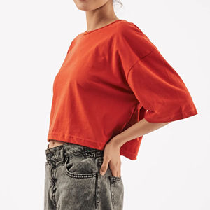 T-shirt court personnalisé pour femme avec logo, en coton respirant, manches courtes, style décontracté estival, avec taille et logo personnalisés - Product Image 3