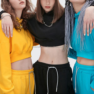 Sweat-shirt à capuche pour femme, haut court avec Logo imprimé - Product Image 6