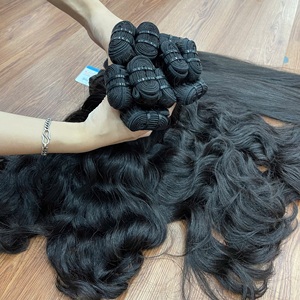 Super Sale Natural Wavy Raw Vietnamese Hair With Cuticle Aligned 100% Human Weft Hair Extensions Available Large stock - Product Image 1