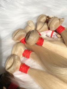 Extensions de cheveux Remy 100% naturels vietnamiens, cuticules alignées, style ondulé, couleur claire, matière première en vrac pour paquets d'extensions - Product Image 5