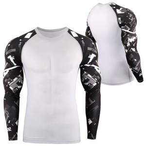 Rashguard personnalisé pour entraînement MMA, Jiu Jitsu, Boxe, Grappling, Fitness, T-shirt de compression pour homme - Product Image 4