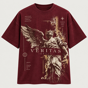 Custom Made Graphic T <b>Shirt</b> Burgundy Oversized Cotton <b>Gothic</b> Vintage Art Tee Luxury Streetwear Custom Print Breathable T <b>Shirt</b> - Product Image 3