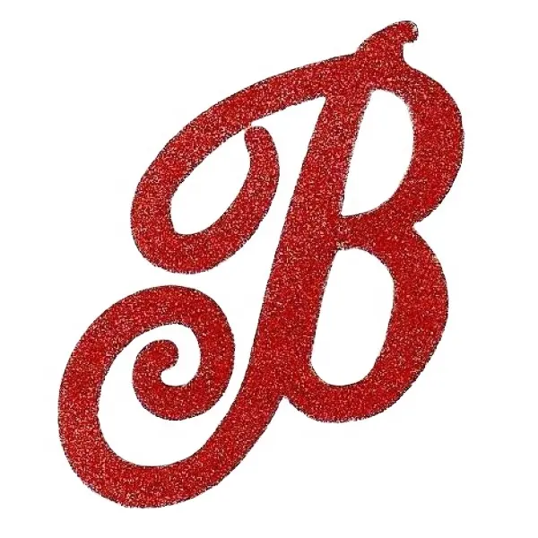 Custom Red Colour Glitter Monogram Lijm Pijnloos Verwijderbare Herbruikbare Niet Giftig Handgemaakte Huid Veilig Decoratieve Tattoo Sticker