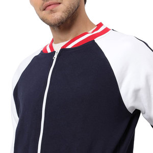 Color Blocked Varsity Jacket Regular Fit Zipper Closure Fleece Material Autumn Casual Wear Varsity Jackets For Men - Product Image 6