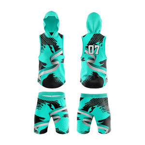 Hot Selling Luxury Sublimated Basketball Jersey Set Men Hooded <b>Tank</b> Top Red Black 07 Moisture Wicking Athletic Fit All Seasons - Product Image 6