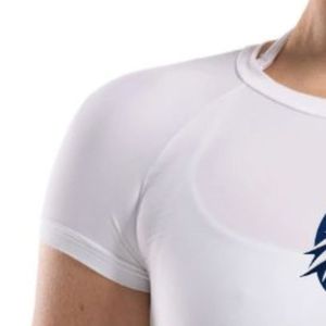 Camiseta Deportiva Blanca Ajustada de Manga Corta para Mujer, para Gimnasio, Fitness, Yoga, Entrenamiento, Ropa Deportiva Transpirable de Alto Rendimiento - Product Image 5