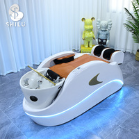 Tête de spa moderne professionnelle AM16 thérapie par l'eau Massage thaïlandais shampooing lit réglable vapeur cheveux chaise de lavage pour hôtel et salle de sport