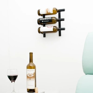 Moderno Soporte de Pared Minimalista para Botellas de Vino, Marco de Hierro Negro, Ahorro de Espacio, Estante Colgante para 3 Botellas, Decoración de Cocina - Product Image 1