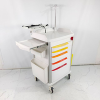 Chariot de médication professionnel pour infirmières, multi-tiroirs, système de verrouillage centralisé, blanc, certifié CE ISO, pour les patients des salles d'hôpital