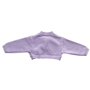 Bolero de Punto para Bebé en Color Lila Morado, Suéter Ligero de Algodón Suave de Manga Larga para Recién Nacidos, Bebés y Niños Pequeños - Product Image 2