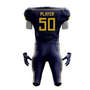 American Football Uniform with Custom Team <b>Name</b> & Number Breathable Front Logo Plus Size Short Sleeve in Multiple Colors - Product Image 4