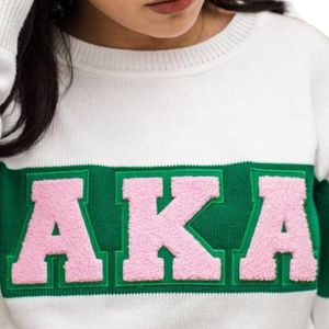 Pull en chenille blanc et vert AKA pour femme, col rond, tricoté, tissu doux de qualité supérieure, élégant, décontracté et confortable - Product Image 4