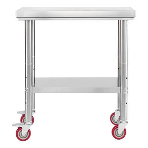 24 X 30 Inches Stainless Steel <b>Table</b> with Wheels Adjustable Undershelf Workstation Commercial <b>Kitchen</b> Food <b>Prep</b> Worktable - Product Image 1