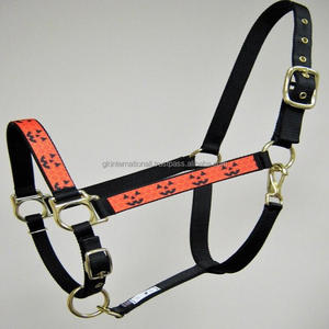 Licol de cheval en nylon multicolore entièrement ajustable et personnalisé, avec motif Halloween cousu sur les joues et le nez, taille Full Cob Over Size - Product Image 6