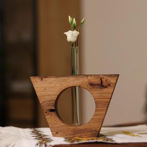 Jarrón de Flores de Madera de Fabricante Confiable para Decoración de Balcón de Apartamento con Estructura Ligera y Acabado de Madera Natural - Product Image 5