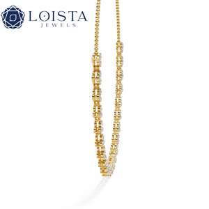 Collier en or 10K 14K 18K pour femme, luxe, diamant rond taille brillant, avec certificat IGI, pour mariage ou cadeau - Product Image 3