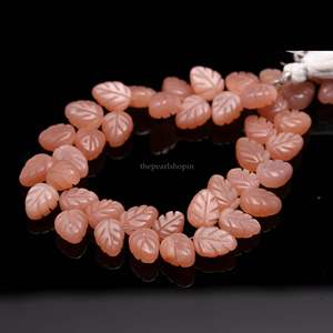 Perles de pierre de lune naturelle en forme de feuille, sculptées à la main, 10-11 mm, pour la fabrication de bijoux et accessoires - Product Image 5