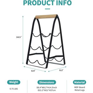 Portabottiglie da Tavolo Mecor Design Classico a 3 Livelli, Porta Vini in Legno per 6 Bottiglie, per Arredamento Casa, Bar, Cantina - Product Image 5