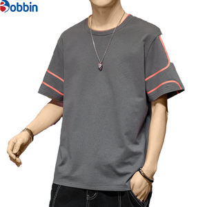 Meilleur fabricant de t-shirts pour hommes grande taille personnalisables à manches courtes, coupe classique, été, demi-manches, devant en soie/coton respirant - Product Image 6