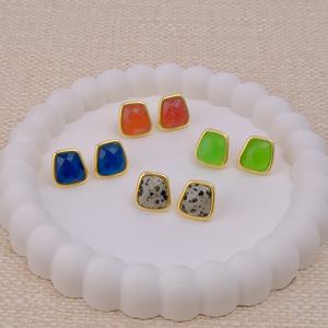 ต่างหู dalmatian Jasper ทำด้วยมือต่างหูทองเหลืองป้องกันการเสื่อมเสียอัญมณีตัดอัญมณีแฟนซีชุดปาร์ตี้ขายส่งหู - Product Image 6