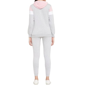 Nouvelle arrivée dernière conception couleur bloc survêtement pour les femmes coton prix de gros couleur bloc manches longues survêtement pour les femmes - Product Image 4