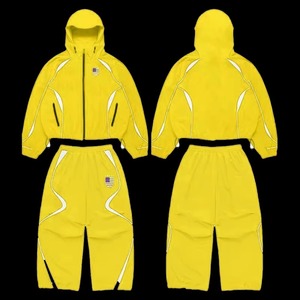 Custom Oversize <b>Reflective</b> <b>Jacket</b> and Jogger Set Printing Logo Windbreaker Nylon Men's Tracksuit Casual Sweatsuit for Men - Product Image 2