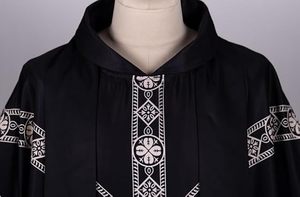 Casulla de Sacerdote con Bordado Dorado, Nueva Casulla y Estola Católica Dorada y Negra, Vestimenta Sacerdotal, Túnicas de Clérigo Transpirables - Product Image 4