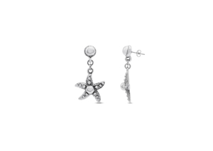 Boucles d'oreilles pendantes avec perles en forme d'étoile de mer - Product Image 1