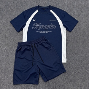 Custom <b>Men's</b> Shorts Set Cotton Tracksuit Two Piece <b>Summer</b> Streetwear Sports Casual T Shirt Short Set Plus Size Jogger Suit - Product Image 4