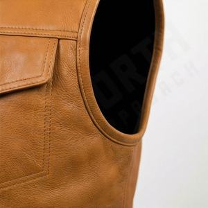 Veste de moto d'été NAI-5080E, gilet en cuir pour motard, vêtement extérieur en toile tendance, coupe-vent, rembourrage en coton, couleur personnalisée - Product Image 6