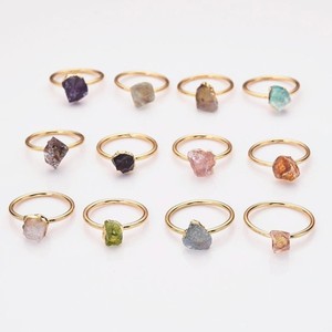 Anillo de Piedra Natural - Anillos de Piedras Preciosas con Baño de Oro para Mujer - Anillos Lisos al por Mayor - Product Image 3