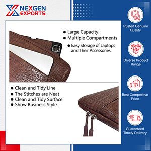 Special Offer on Standard Quality Dust-Proof PU <b>Leather</b> Laptop Sleeve Document <b>Bag</b> Briefcase for Office Work Use at Low Cost - Product Image 2