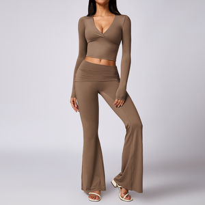 Conjunto Deportivo para Mujer Talla Grande, Leggings de Cintura Alta con Corte Acampanado, Ropa Deportiva para Gimnasio, Fitness y Yoga - Product Image 4