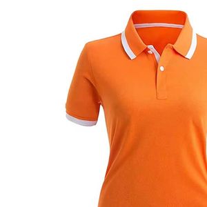 Chemises polo pour femmes, coupe ajustée, nouvelle conception OEM, manches courtes, boutons, coton respirant, couleur unie, été - Product Image 4