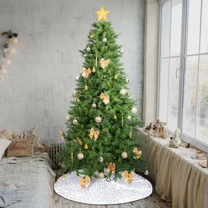 Albero di Natale Artificiale a Forma di Pino con Cerniere, 2,3m, 400 Luci LED Bianco Caldo, Materiale PET, 300cm, con Gonna Decorativa - Product Image 2