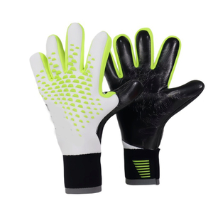 Football Goalkeeper Gloves Unisex Full Finger PU Leather Silicone Printing Non <b>Slip</b> Breathable Adjustable Wrist Strap Hook Loop - Product Image 1