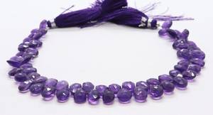 Perles en améthyste africaine facettées en forme de poire 6x9MM, perles de pierres précieuses en améthyste briolette à coupe latérale en forme de poire pour la fabrication de bijoux, vente en gros - Product Image 6