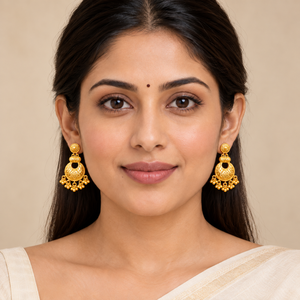 Royal Jewel Space 24K Gold Polish Copper Brass Bridal Choker Necklace <b>Set</b> with Matching Earrings Traditional <b>Indian</b> <b>Jewelry</b> Bulk - Product Image 3