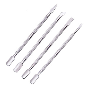Pousse-cuticules professionnel de haute qualité en acier inoxydable à double extrémité, réutilisable, outil de salon de beauté, nettoyeur d'ongles personnalisé - Product Image 3