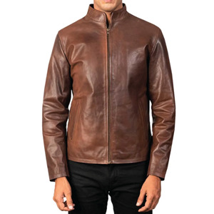 Chaquetas de Cuero Marrón Chocolate para Hombre, Cuero Vacuno Auténtico, Estilo Motero Vintage, Prenda Exterior Desgastada para Moda Casual e Invernal 2026 - Product Image 2