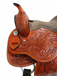 Selle de cheval western pour le marché américain en cuir véritable avec arceau en plastique, pour la randonnée, le barrel riding et le ranch, robuste et confortable - Product Image 5
