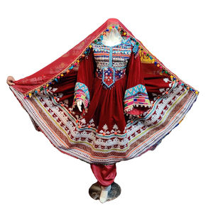 Vestido Afgano Kuchi Hecho a Mano, Tradicional, Bordado, de Terciopelo, para Mujer, Estilo Tribal, para Fiestas y Bodas, Talla Personalizada - Product Image 1