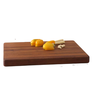 Tabla de cortar redonda de madera con mango, patrón de grano natural, para preparación de alimentos - Product Image 2